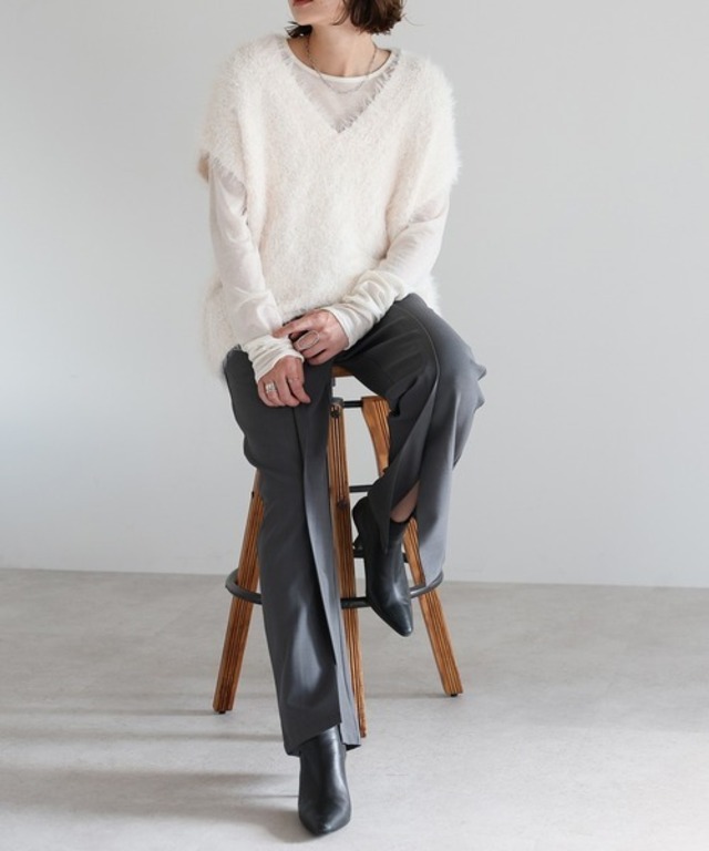 ファーライクニットベスト