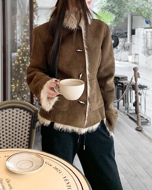Fur collar suede jacket TH3633