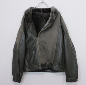 【Caka act2】Double Riders Type Vintage Loose Leather Jacket