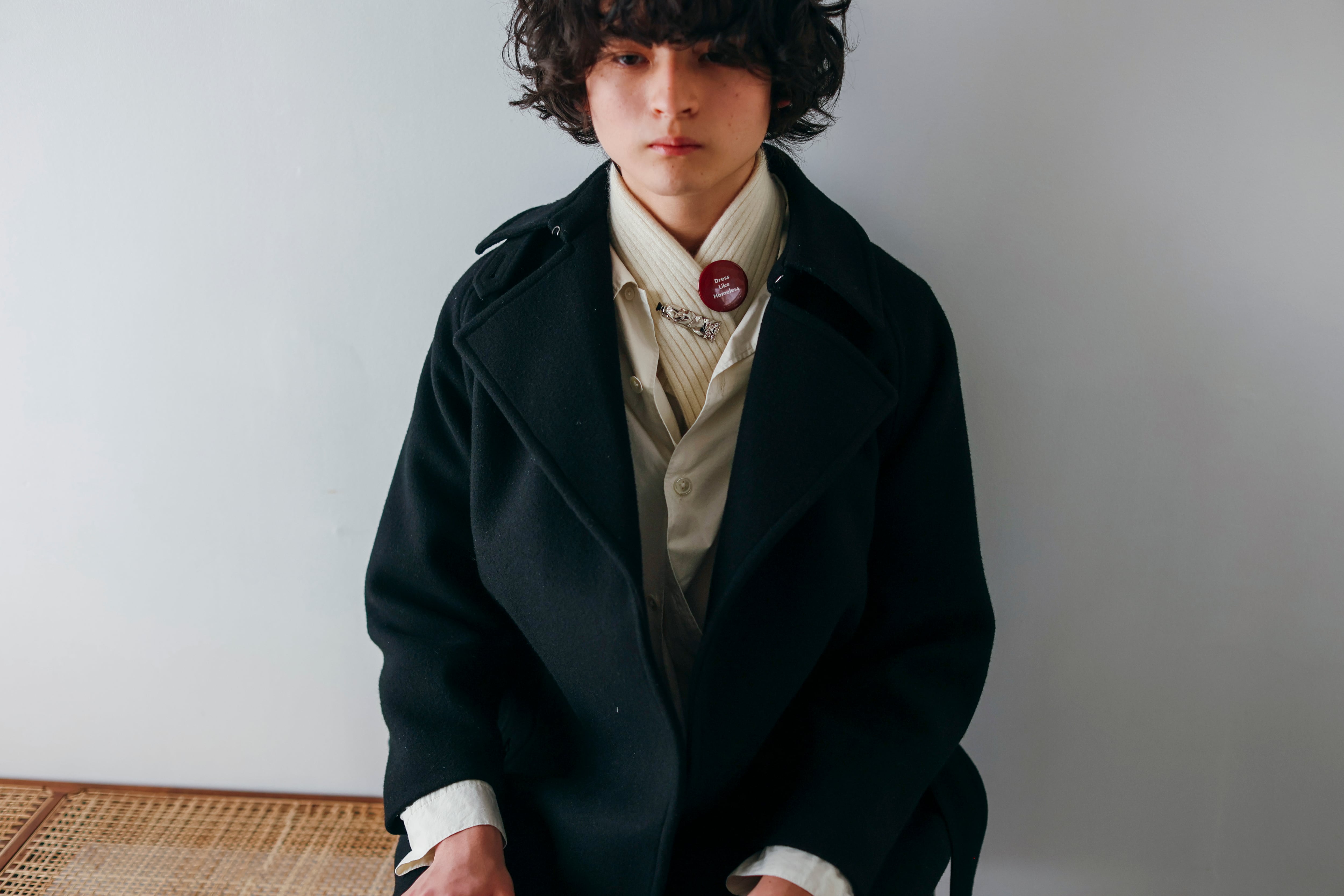 ピンバッチ付きミニマフラー(toothpaste＆red) | HOKOS