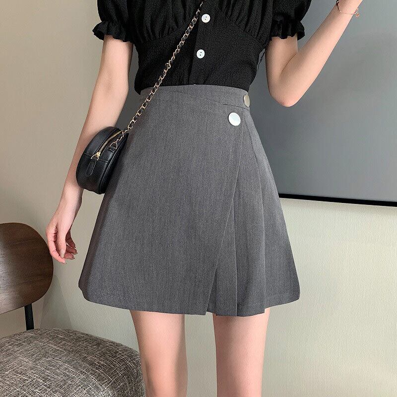 Aラインスカート スプリングプリーツハイウェストウェストスリムショート 春物 萌量不足72869239369