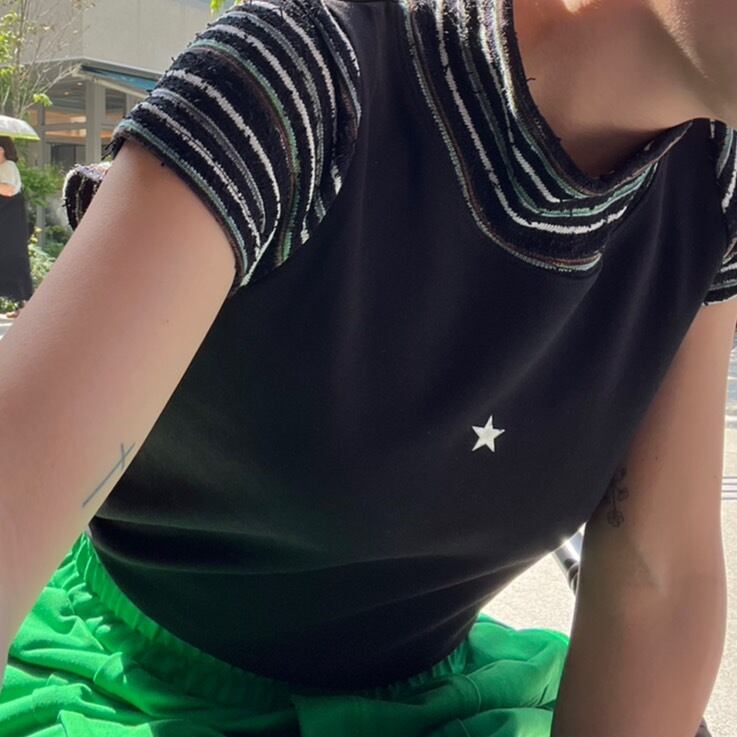 ボトルネック半袖トップス_LN02162