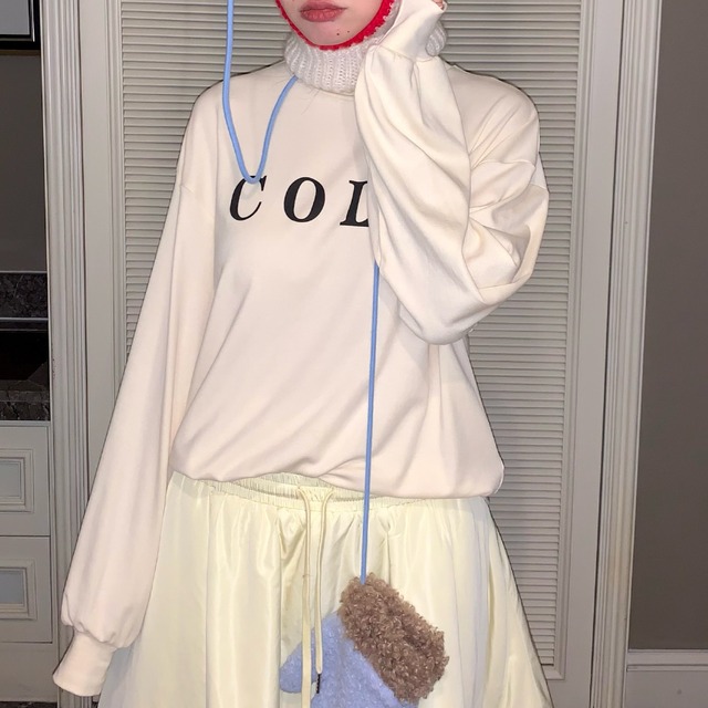 mock-neck pullover　J00119