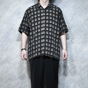 gradation check shirt black