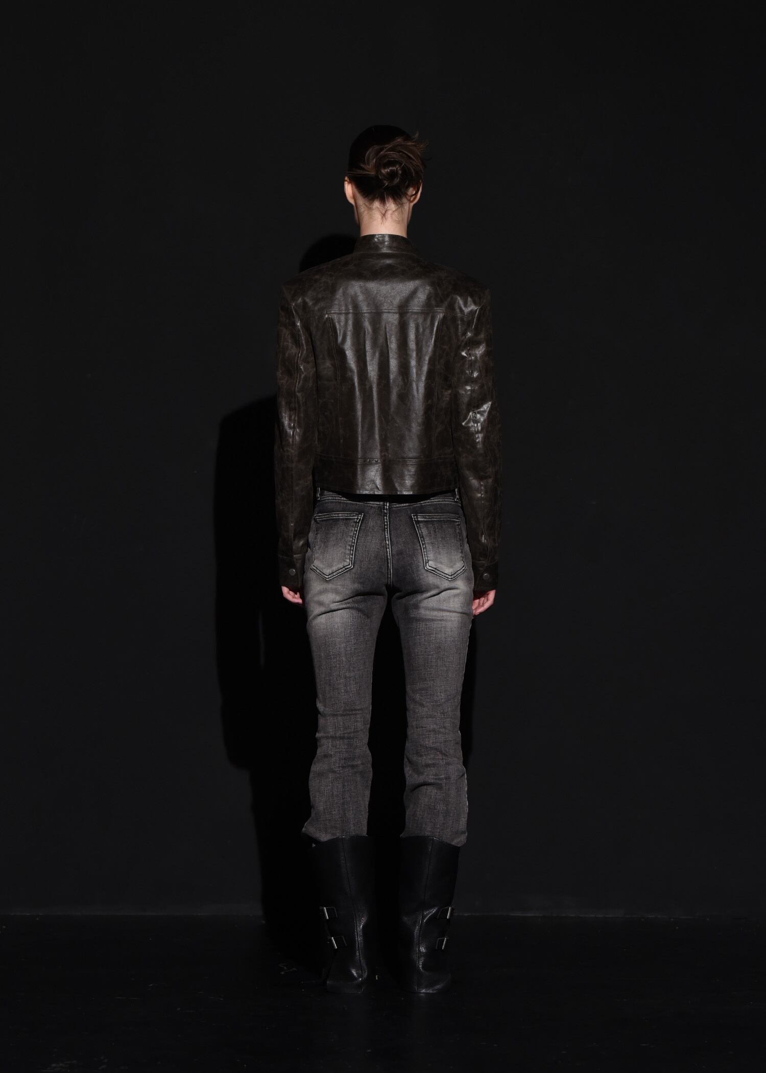 bohemianseoul ジャケット BOHEMIAN SEOUL】LEATHER FUR HOOD JUMPER (BOHEMSEO/レザージャケット