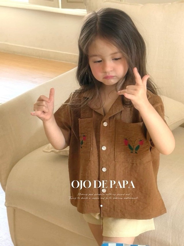 《予約》ojo de papa ¨ strawberry open-collar shirt ¨ 2nd 26summer