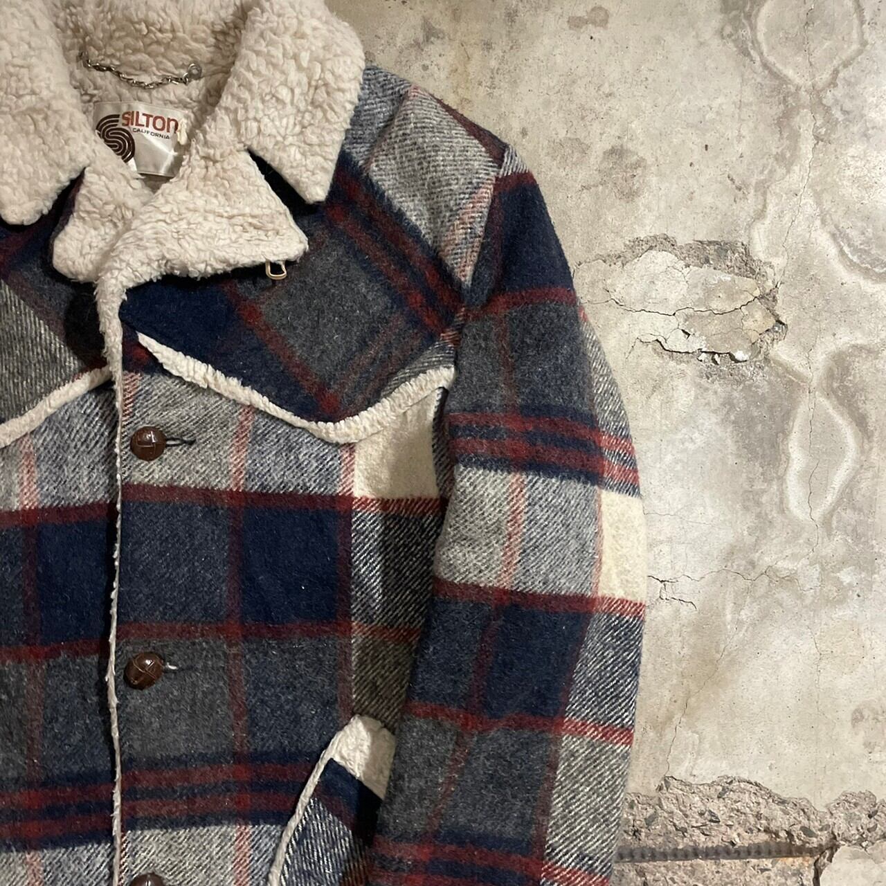 〖US_vintage〗70’s made in USA western check pattern boa wool jacket/アメリカ製  70年代 ウエスタン チェック柄 ボア ウール ジャケット/msize/#0217/osaka | 〚EINS_archive〛 powered by