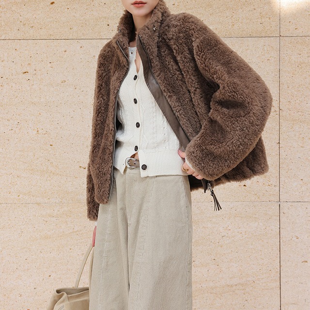 ジップアップ ボア ジャケット　2col　H10568