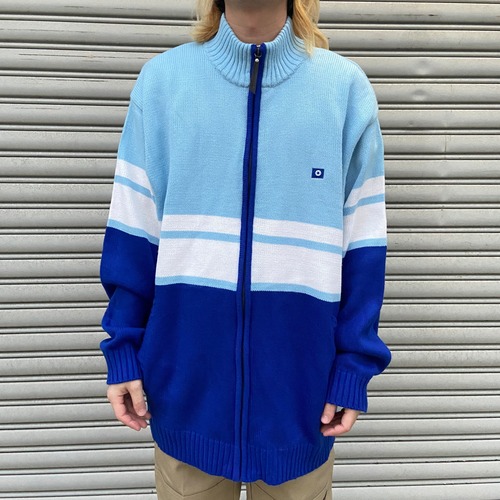 『送料無料』SOUTHPOLE ドライバーズニット　ニットジャケット　ボーダー　ブルー系