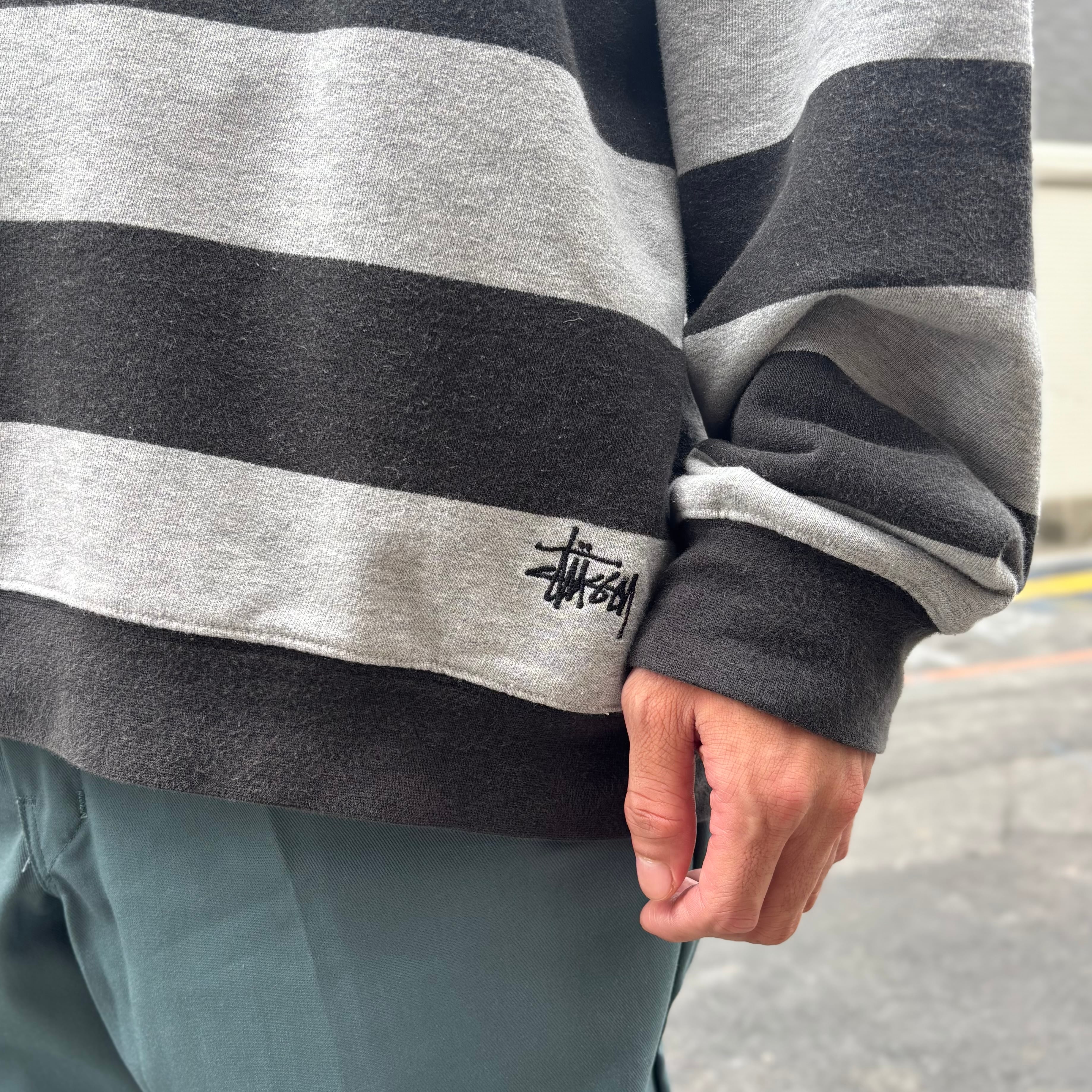 00's OLD Stussy Border Sweat XL / ステューシー スウェット ボーダー
