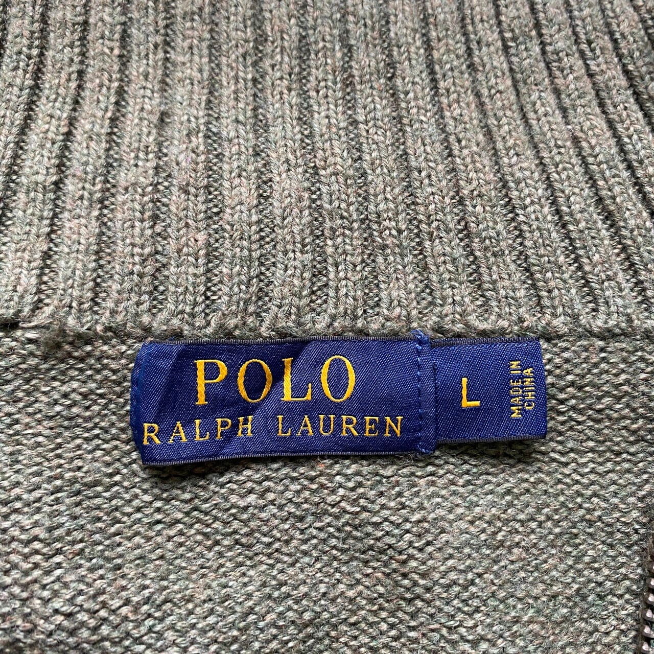 POLO Ralph Lauren ポロ ラルフローレン ワンポイントロゴ刺繍 ハーフジップ ニットセーター メンズL 古着　グリーン 緑  【ニットセーター】 | cave 古着屋【公式】古着通販サイト