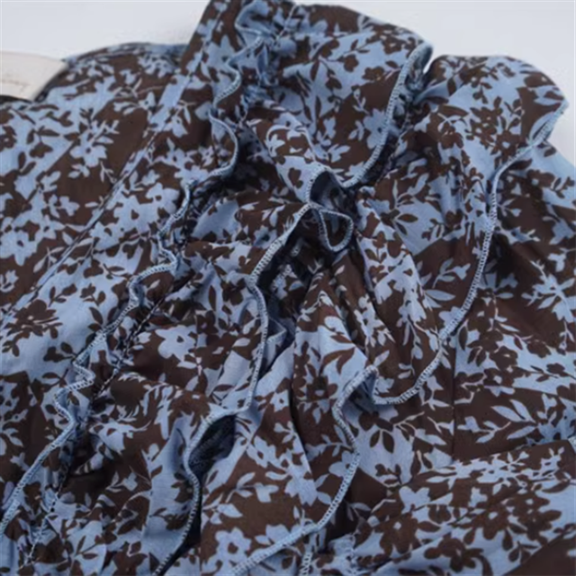 フラワーフリルシフォンワンピース 10556