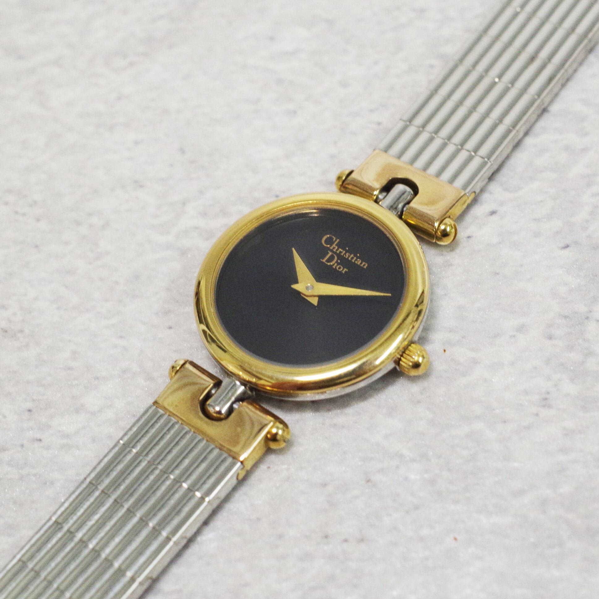 Christian Dior ディオール 3025 SS クォーツ ネイビー文字盤 腕時計 ...
