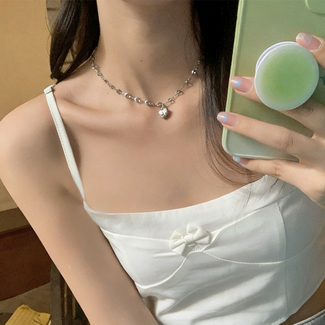 tomr愛心のジルコンネックレス