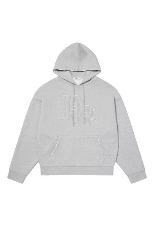 [DEINET] PATCH LOGO DETAIL HOODIE IN MELANGE GREY 正規品 韓国ブランド 韓国通販 韓国代行 韓国ファッション デイネット ダイニット 日本 店舗