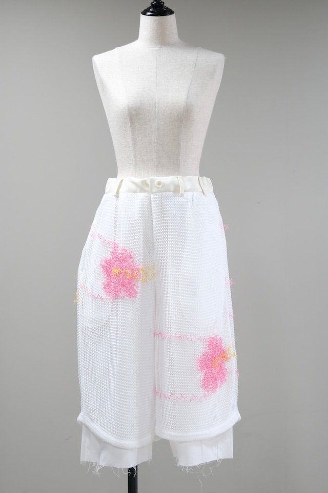 【kota gushiken】Washi Flower Shorts - white -