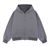 WOKE EDGE  / Double Face Glit Zip Hoodie