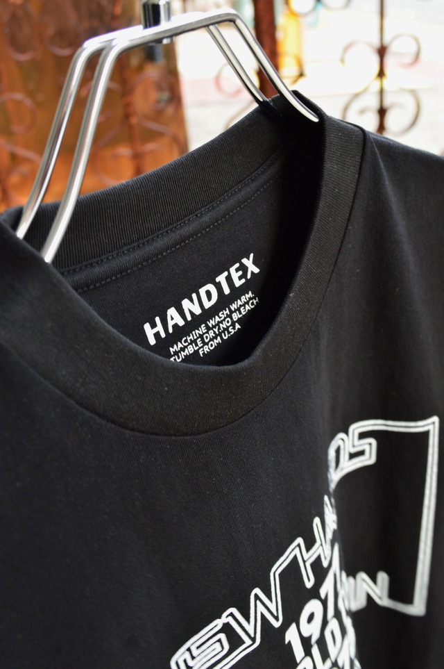 HANDTEX From USA Single Stitch 80s Revival Design Print Tee Black/NEW HANDS ハンドテックス ハンテックス Tシャツ 80s 90s 復刻プロダクト