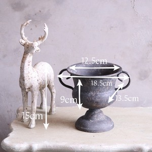 mondimanche ブリキ植木鉢　シャビーハンドルカップSDGY　UF657|　１ポット植え込みのシャビーシックな鉢　お玄関がオシャレに変わります