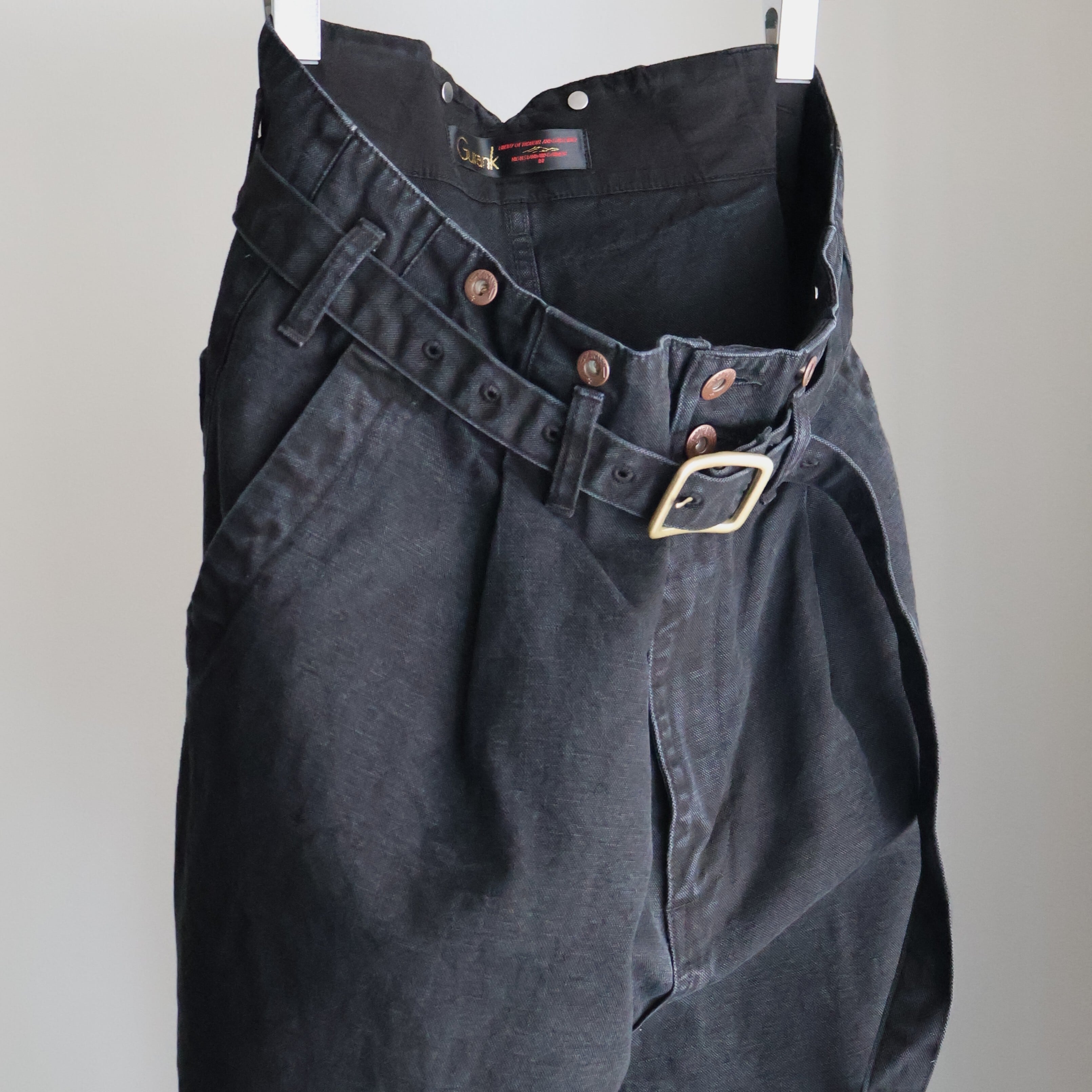 Gurank “ CH belted work pants ( Black )” | H.inch