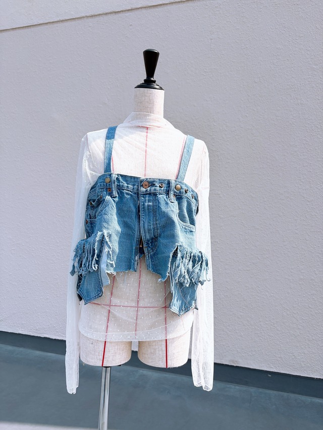 再販！Denim 2way bustier ウエスト最大90cm