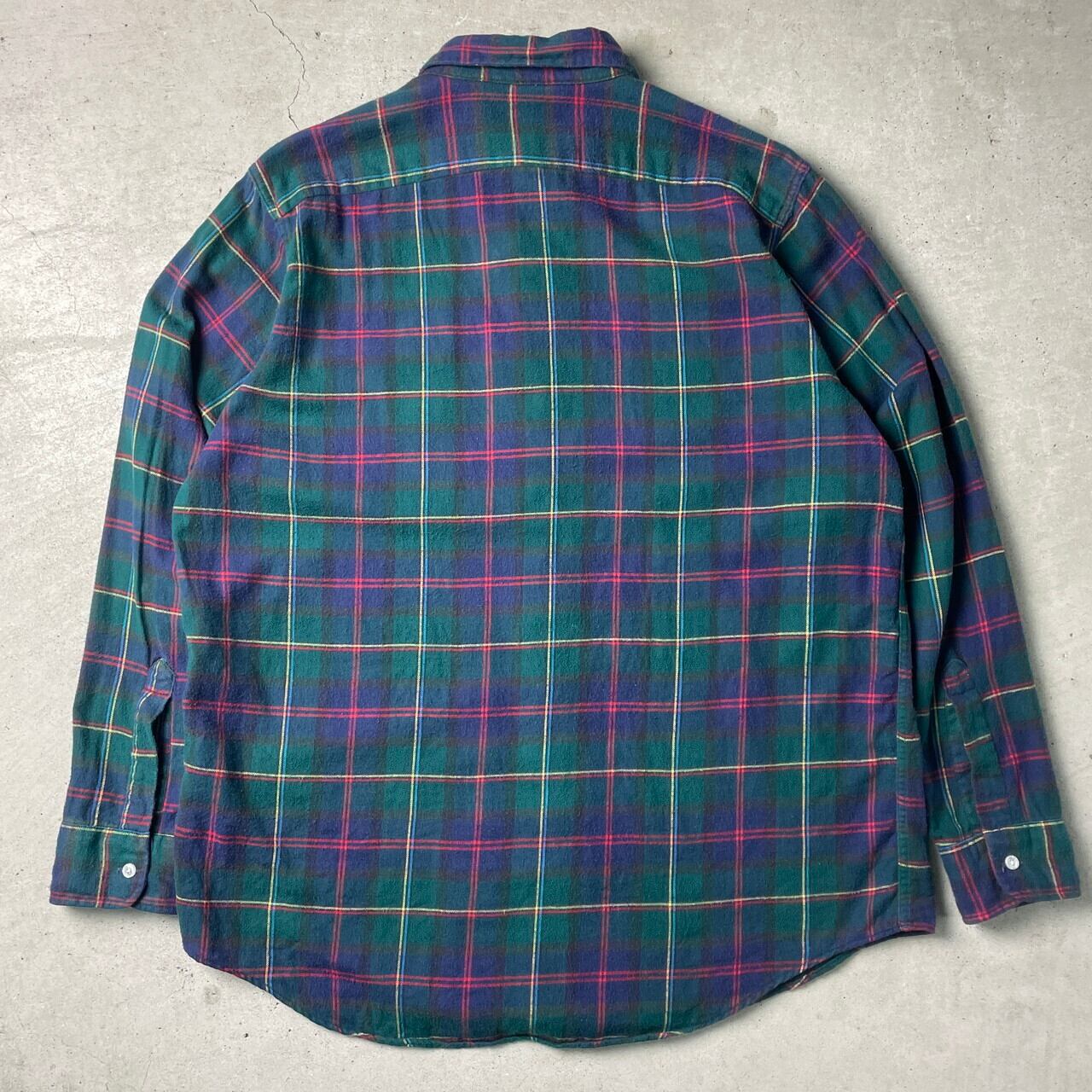 80年代 USA製 L.L.Bean エルエルビーン 長袖 ライトネルシャツ