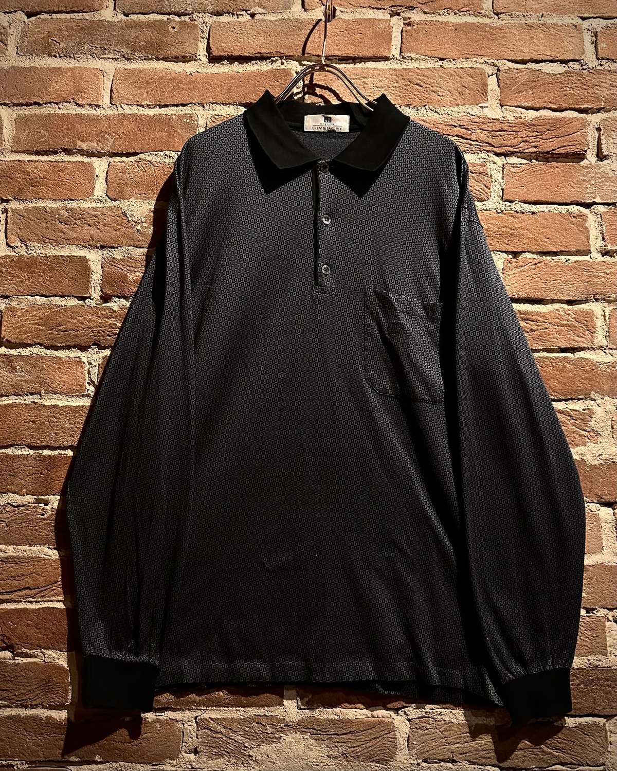 【Caka act3】“GIVENCHY” Monogram Pattern Loose L/S Polo Shirt | Caka(カカ ...