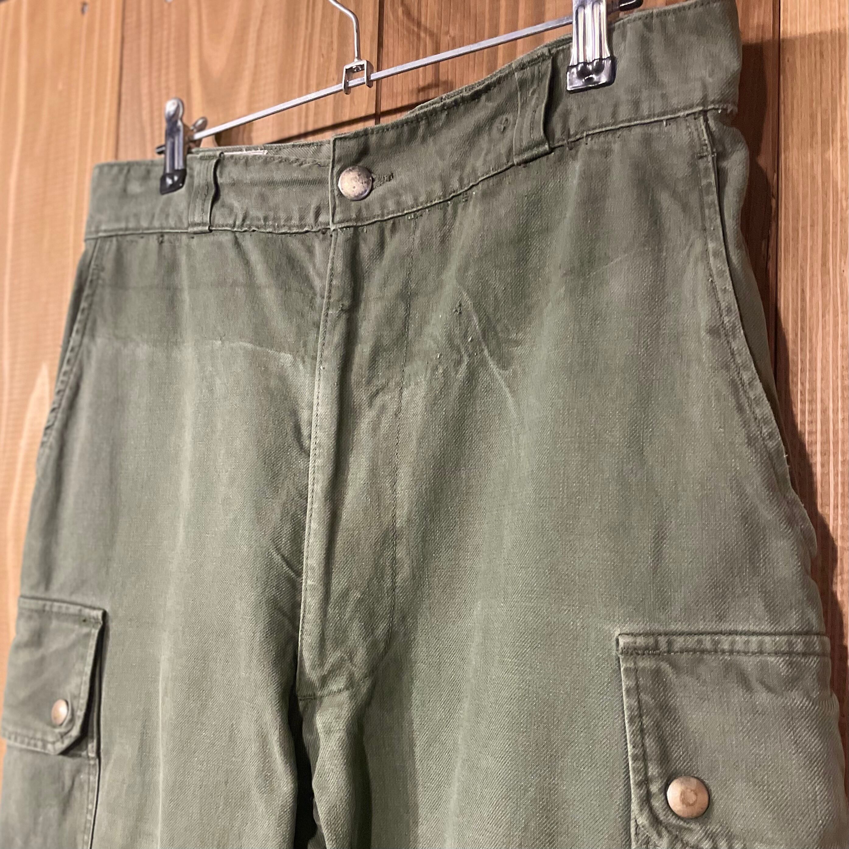 70s フランス軍 実物 カーゴパンツ メカニックパンツ 80X W78cm M