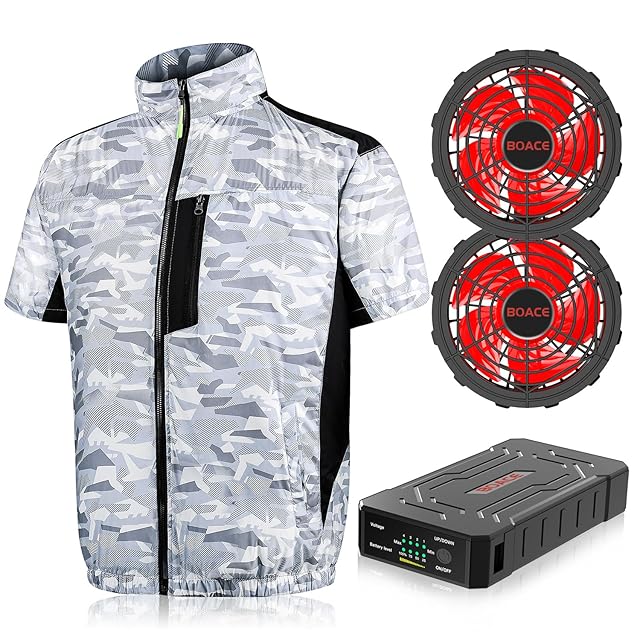 空調作業服 ファンバッテリーセット 26V 高出力 30000mAh LL 迷彩 Bulonchi 空調作業服 ファンバッテリーセット 26V 30000mAh