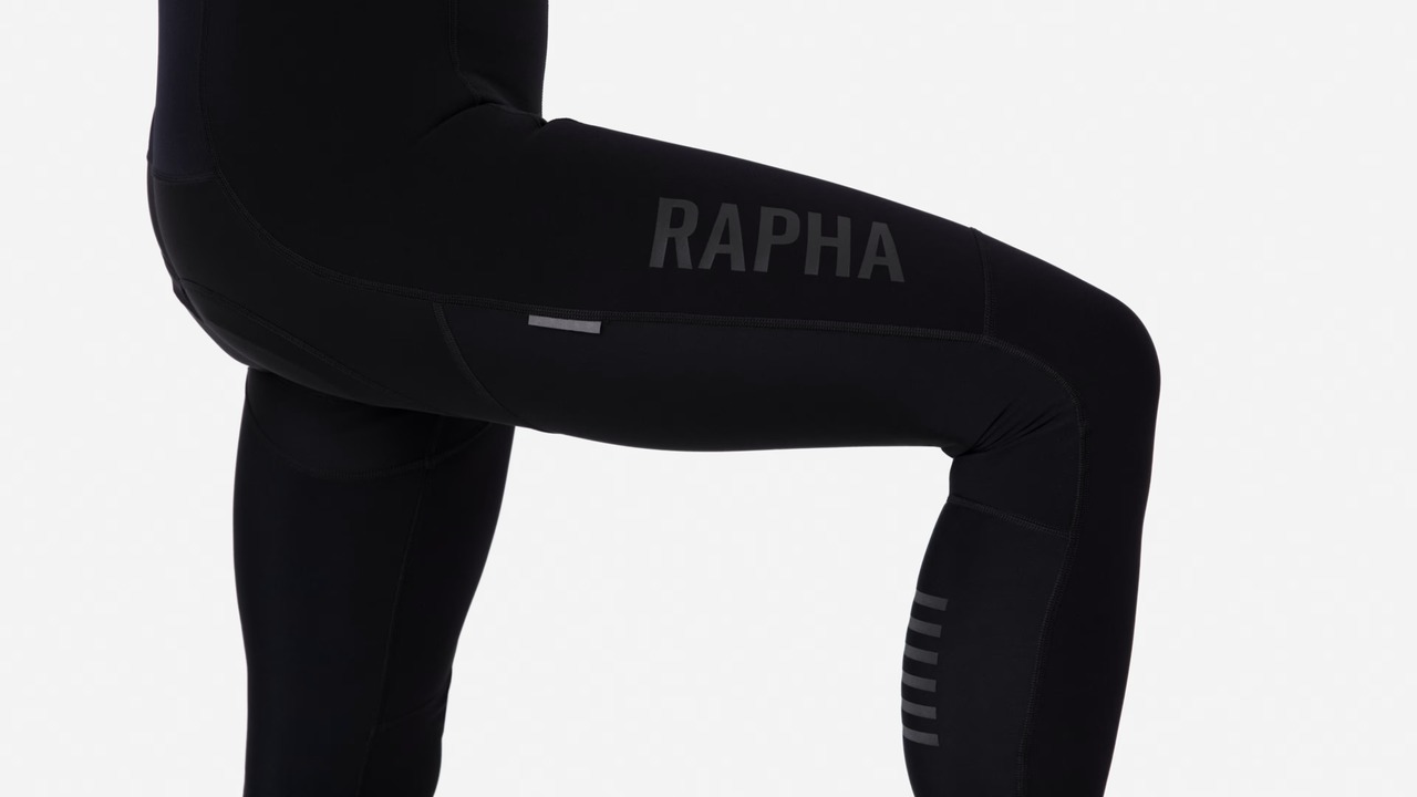 RAPHA MEN'S PRO TEAM WINTER TIGHTS WITH PAD II BLACK/BLACK