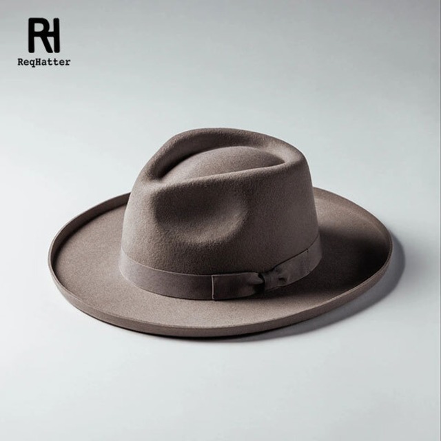 Req Hatter レックハッター BRIM UP LONG FELT HAT ブリムアップロングフェルトハット ライトグレー