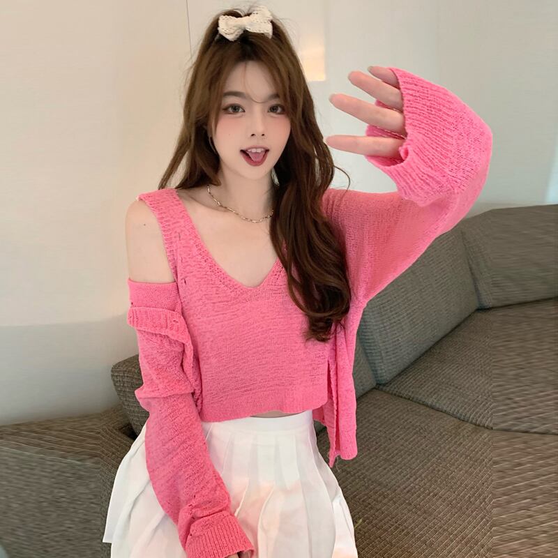 スタイルオータムニットカーディガンルーズ薄手コート レディース 秋物 ハンチェンe39973400282