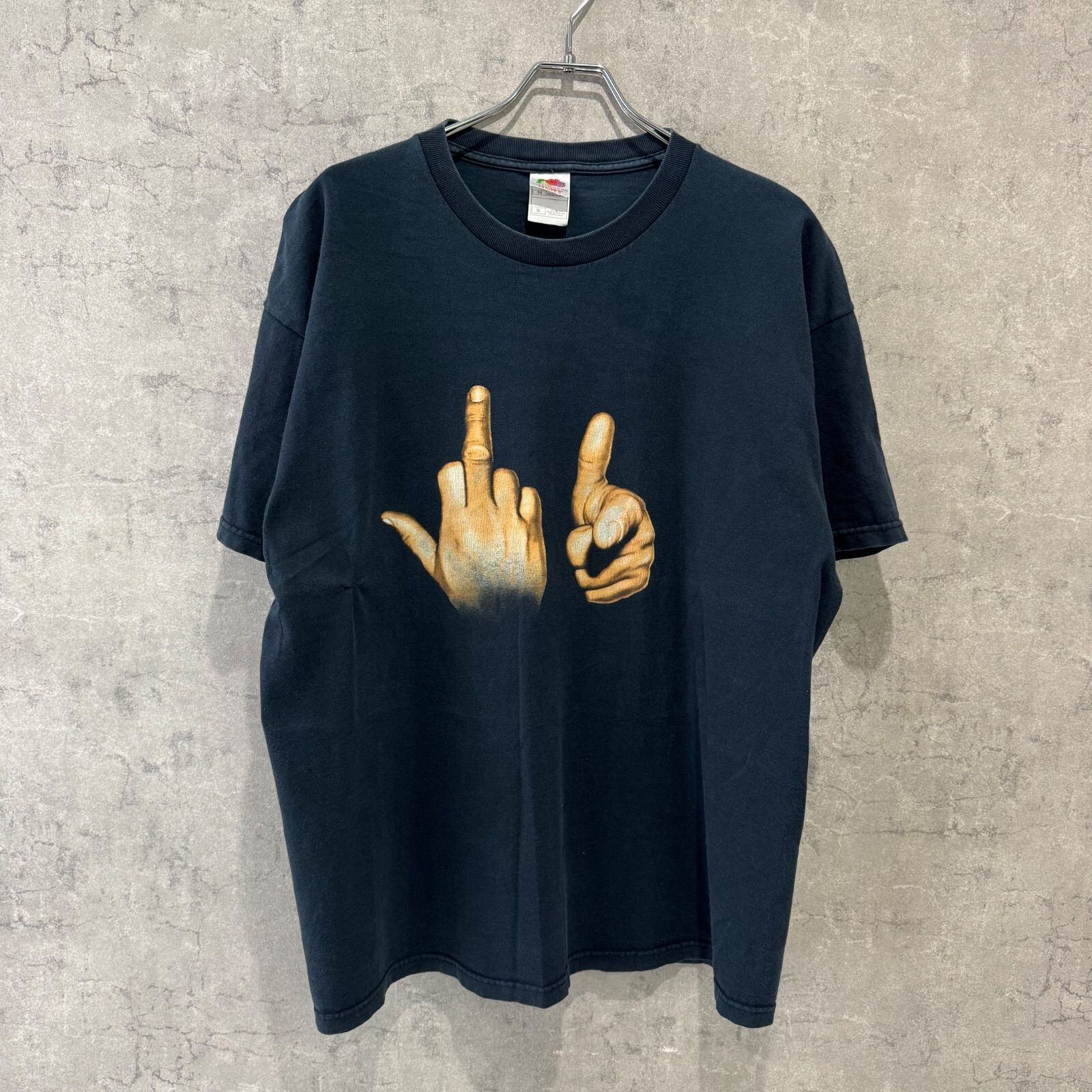 山*本様 【ASAPRocky着用】00s FUCK YOU HAND SIGN VINTAGE FUCK YOU HAND SIGN ハンドサイン FRUIT OF THE LOOM 古着