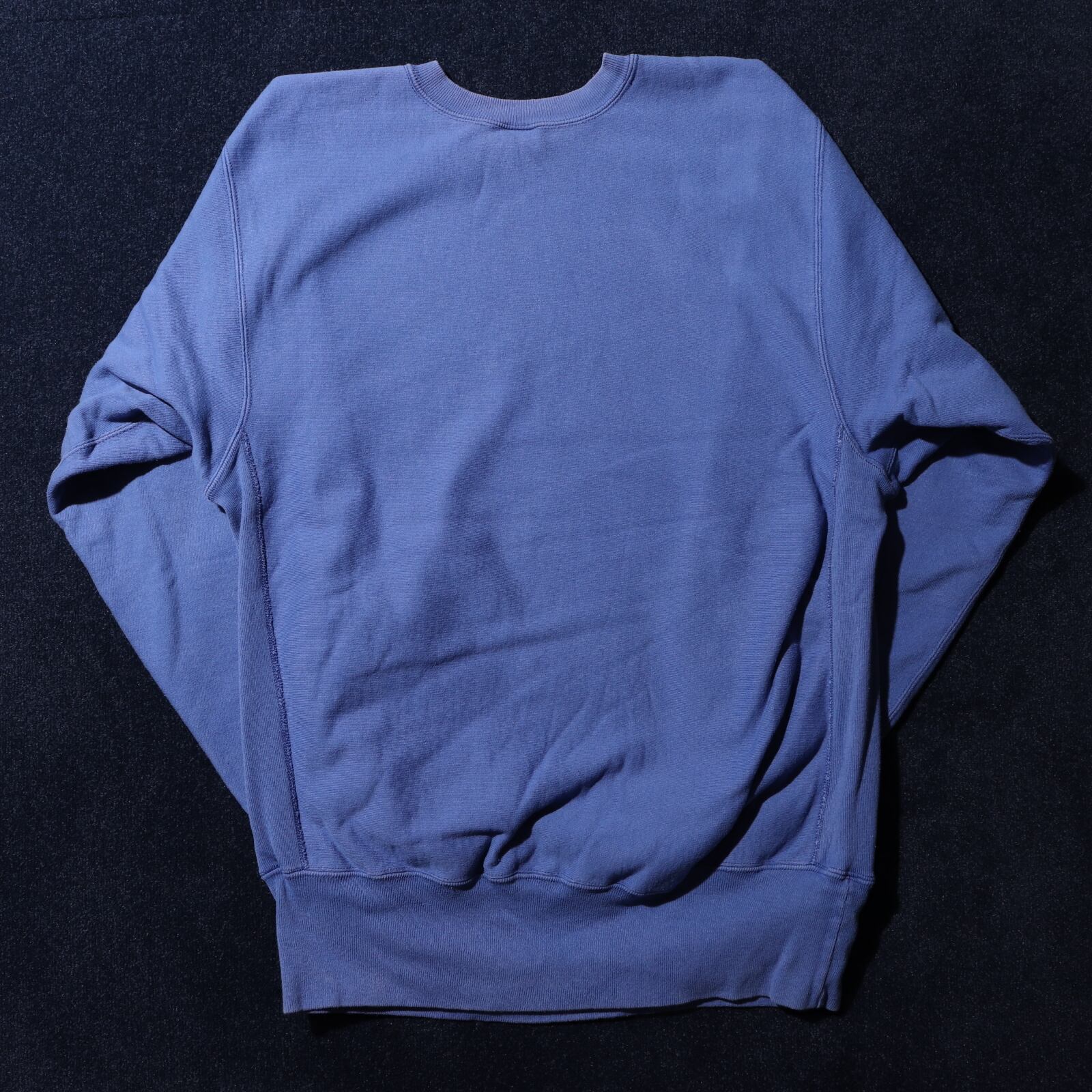 美品 XL 目無し無地 ブルー 青 90s リバースウィーブ チャンピオン  