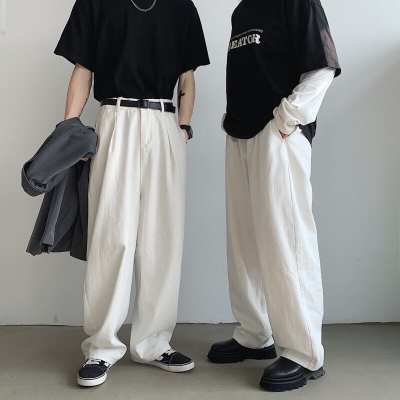 即納 タックインホワイトワイドパンツ Bl8042 Beep 韓国メンズファッション通販サイト 即納 タックインホワイトワイドパンツ Bl8042 Beep 韓国メンズファッション通販サイト