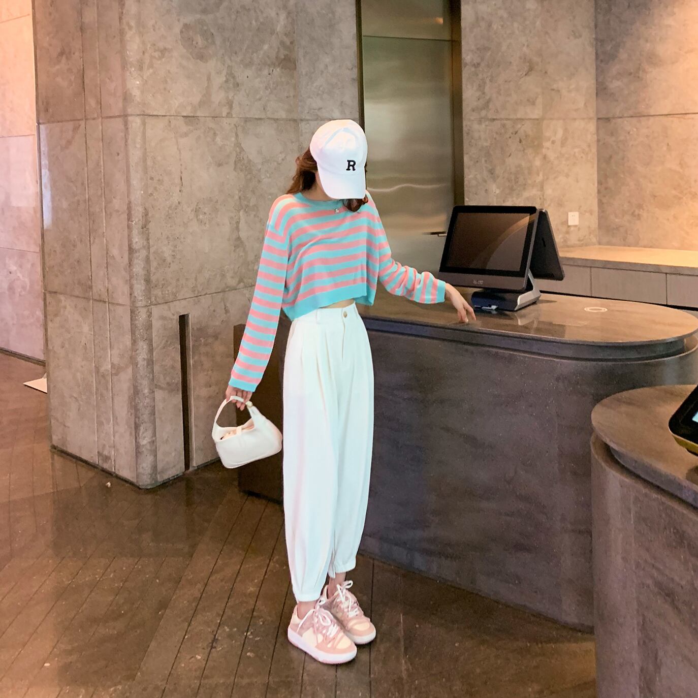 ショートストライプセーター サマートップス 夏物 6Du_Shop_Women95886353521