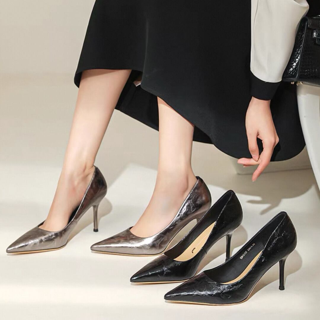 Metalic pointy toe stiletto heels pumps 00194