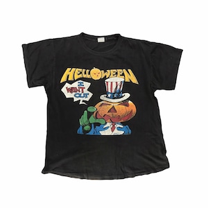 【80's vintage】 HELLOWEEN  "pumpkin fly free 88/89" T-SHIRT