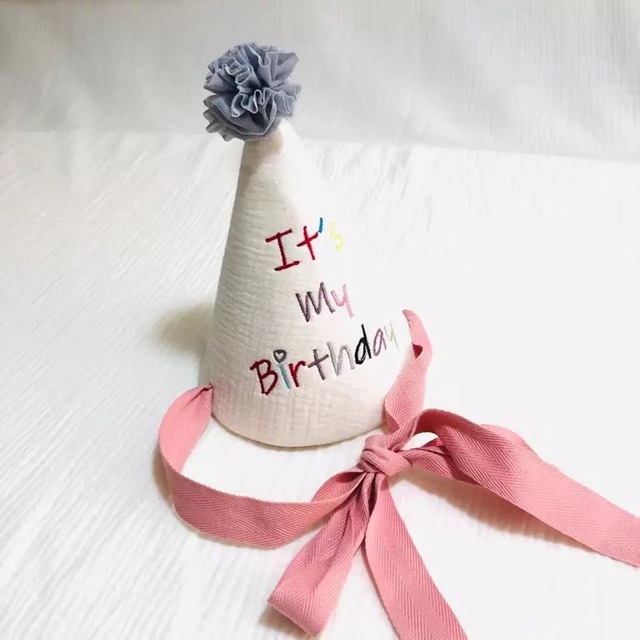 【お取り寄せ】バースデー　ハット　刺繍