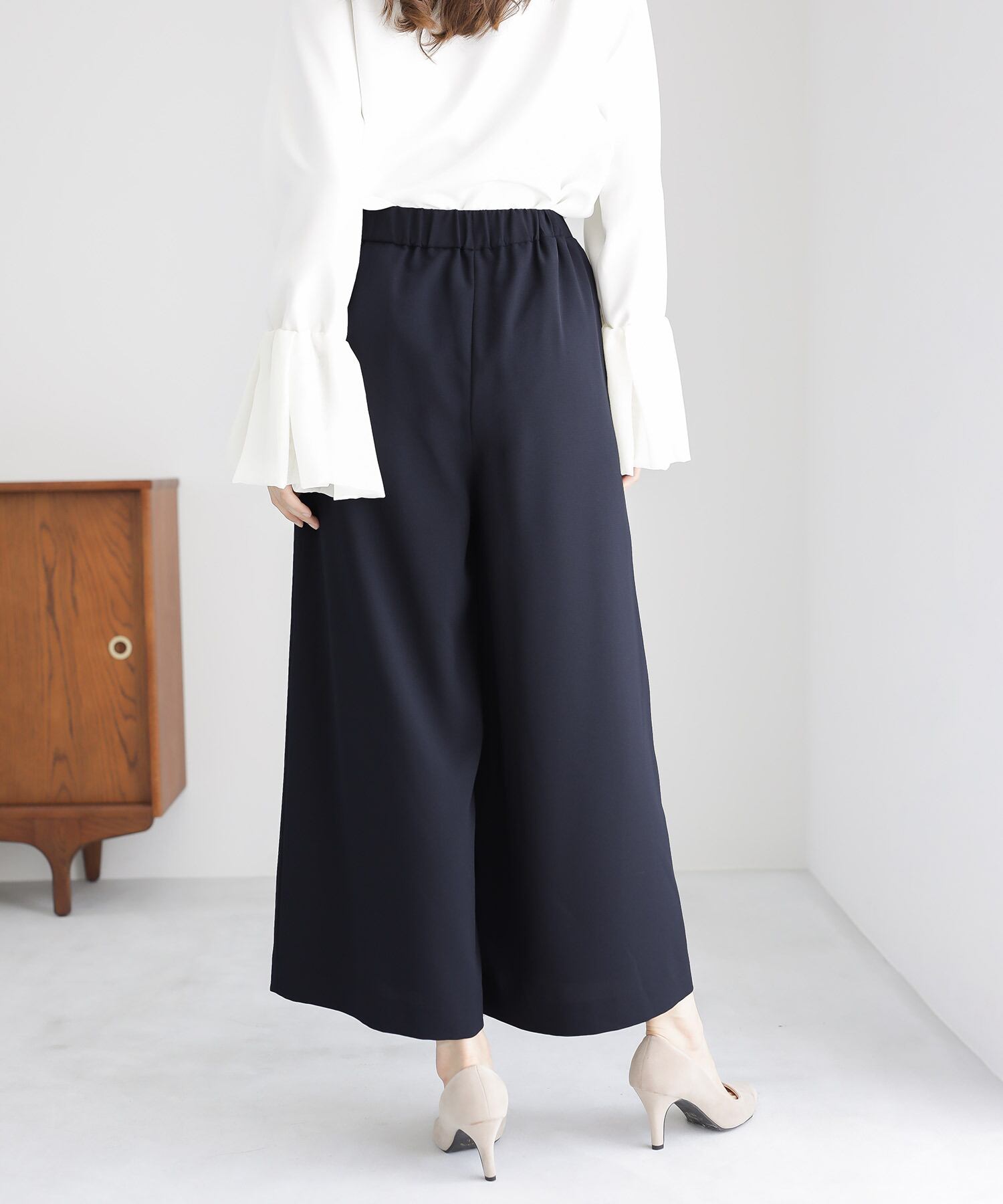 新品 フリルノーカラージャケット＆ワイドパンツ2点セット 入学式 卒業式 結婚式 新品 フリルノーカラージャケット＆ワイドパンツ2点セット 入学式 卒業