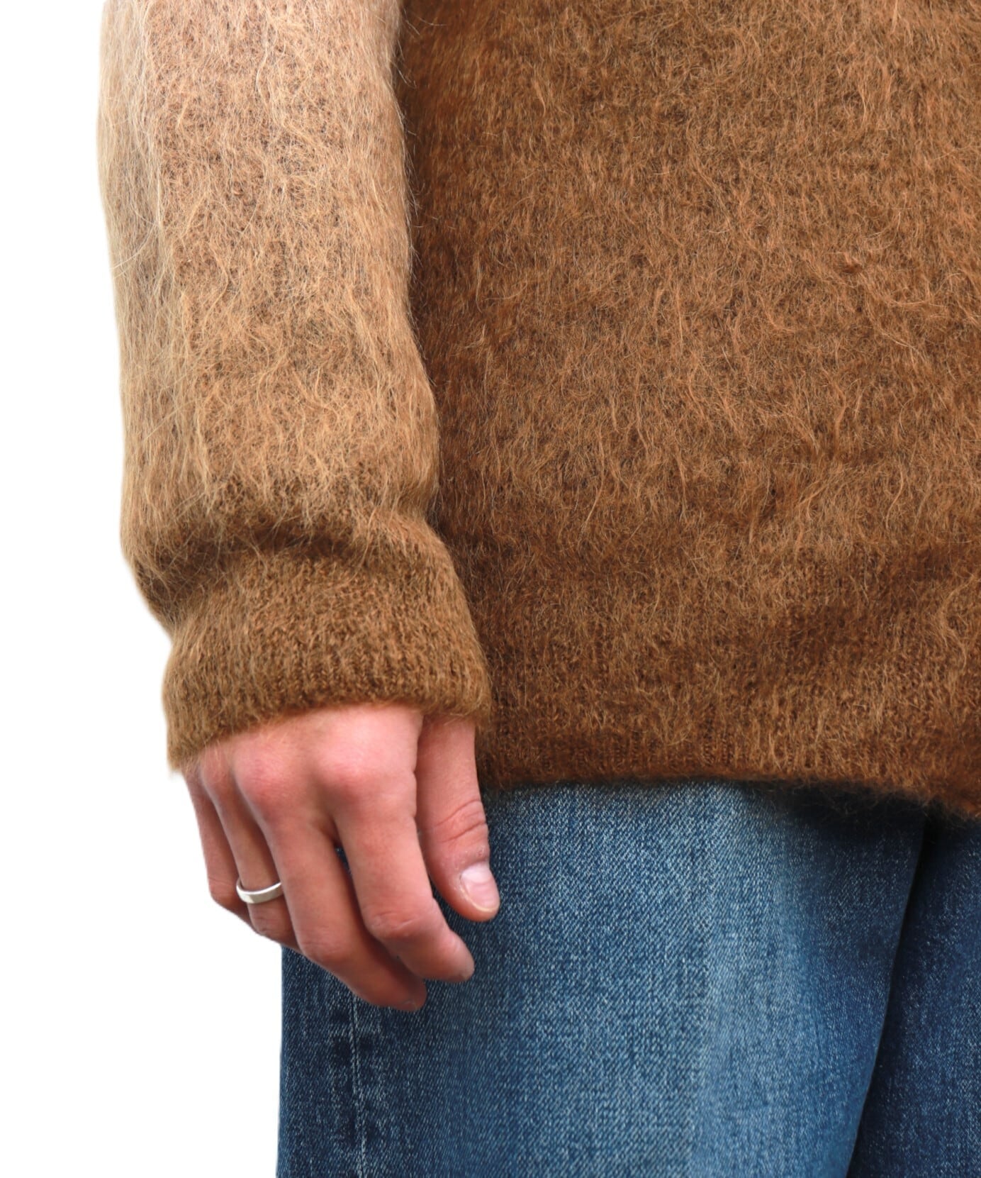 トップス UNUSED Gradation Mohair Cardigan Brown 2 UNUSED / US2376 GRADATION MOHAIR CARDIGAN (MOCHABROWN