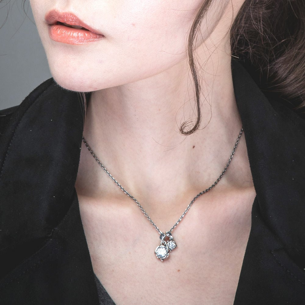 ツインフローラルペンダント ACP0327 Twin floral pendant シルバー
