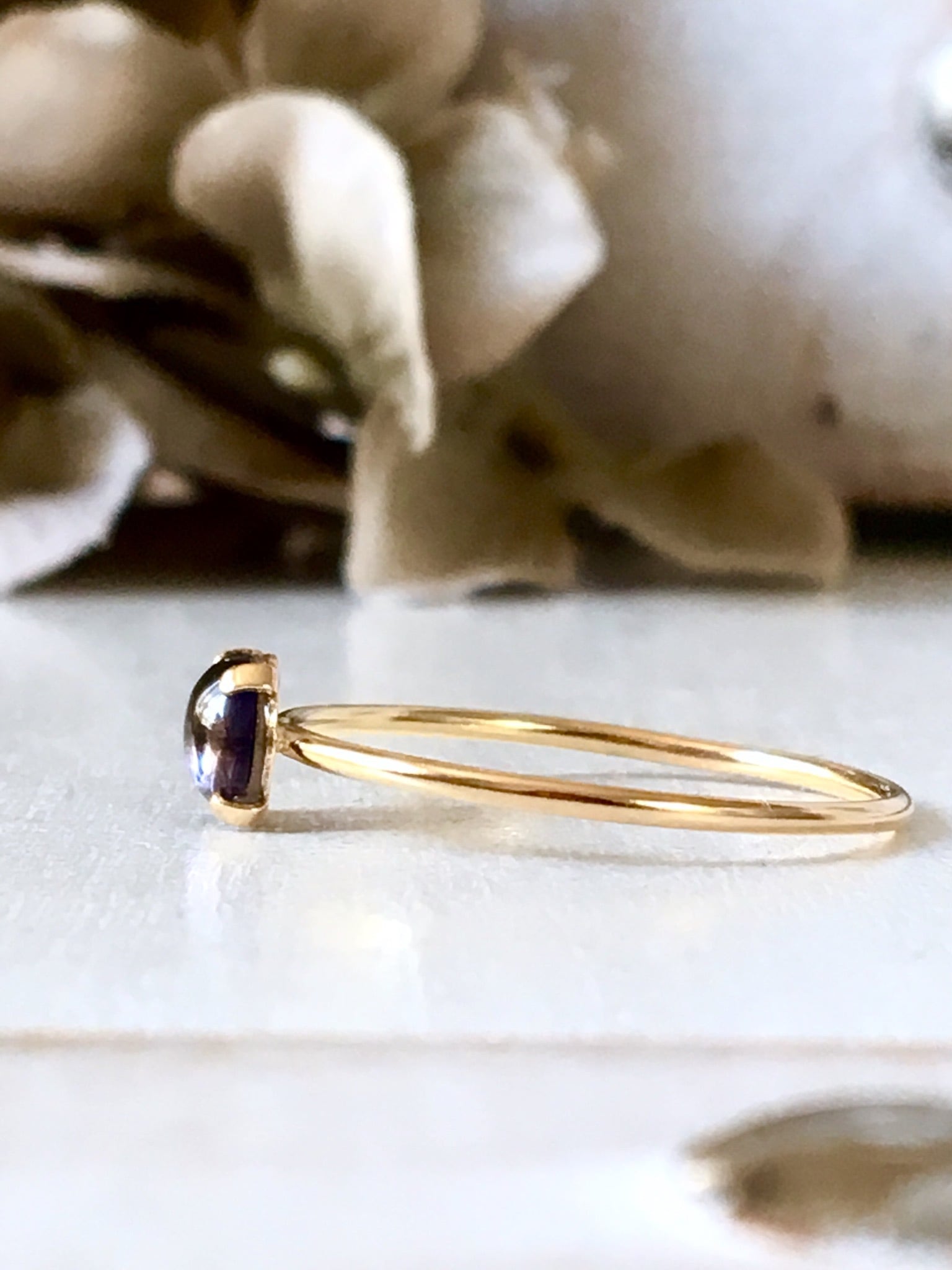 14kgf天然石アイオライトリング】3月/9月誕生石 7/11/13号 | Anemoon