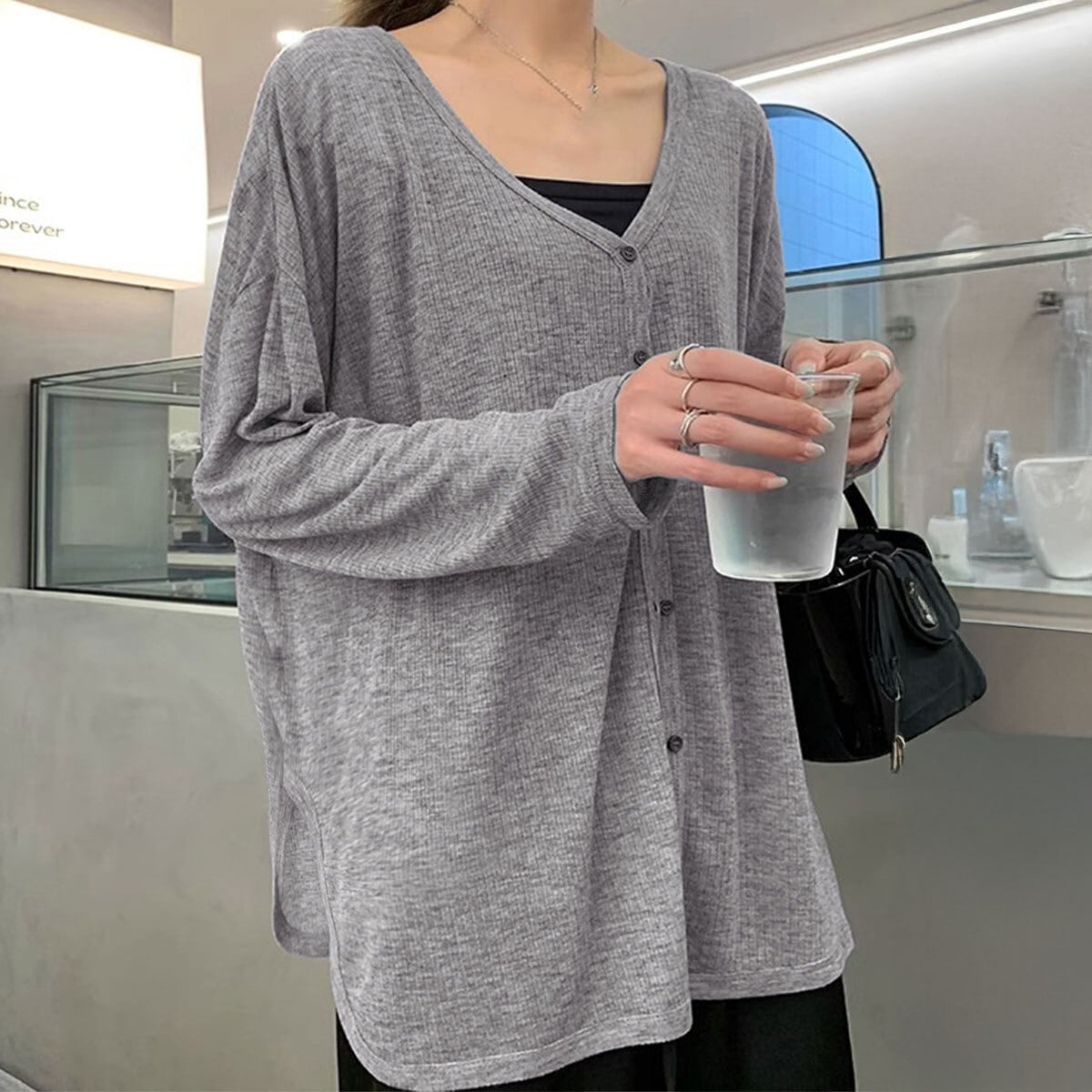 カーディガン 長袖 レディース 春夏 羽織り 韓国 透け感 紫外線対策 日焼け防止 UVカーデ きれいめ 大人 カジュアル ゆったり シアートップス 体型カバー 大人可愛い 大人女子