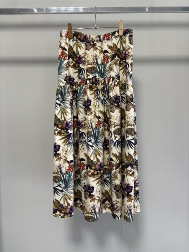 【1月下旬〜2月上旬入荷次第お届けのご予約】 MARGAUX VINTAGE/マルゴーヴィンテージ ボタニカル柄スカート MG SK - 27012 - S