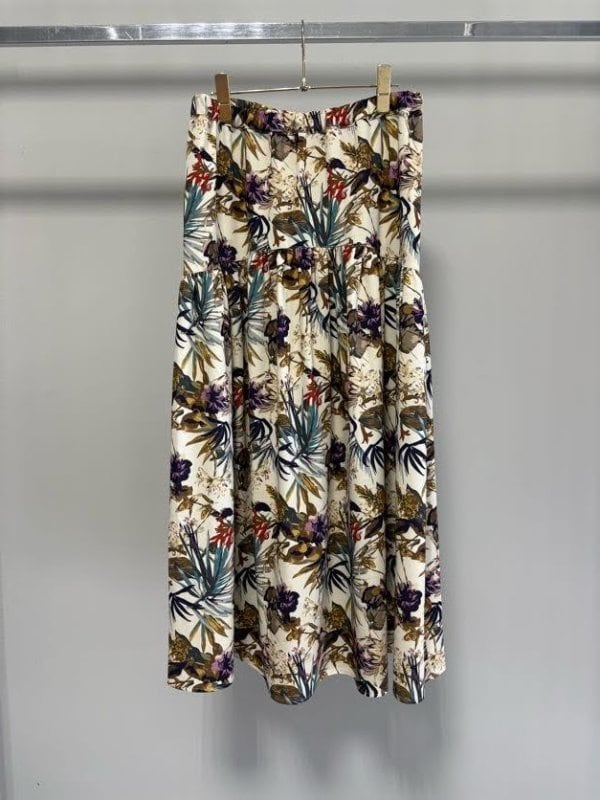 【1月下旬〜2月上旬入荷次第お届けのご予約】 MARGAUX VINTAGE/マルゴーヴィンテージ ボタニカル柄スカート MG SK - 27012 - S