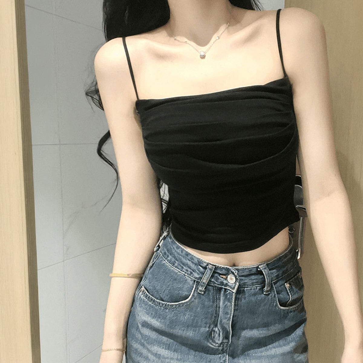 カップ付き キャミソール ギャザー レディース 春夏 韓国 インナー きれいめ 大人 カジュアル おしゃれ シンプル ストレッチ 伸縮性 ブラキャミ ノンワイヤー 薄手 大人可愛い 大人女子