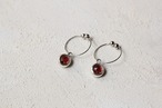 ガーネットのシンプルピアス　