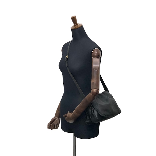 LOEWE ロエベ ショルダーバッグ ブラック アナグラム型押し ナッパレザー 巾着 vintage ヴィンテージ オールド cdbjnf