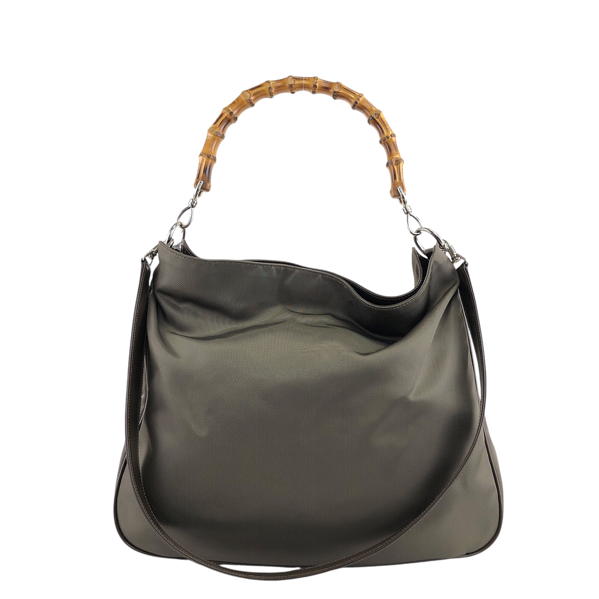 GUCCI グッチ ショルダーバッグ ブラウン バンブー ナイロン 2WAY 001